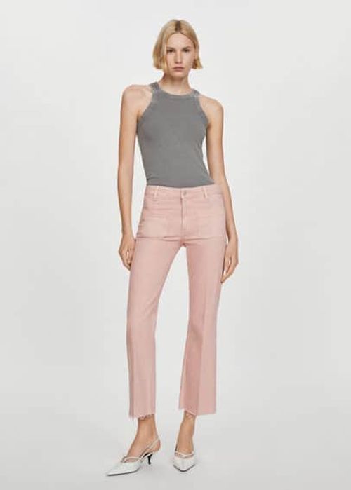 Flared jeans with pocket pink...