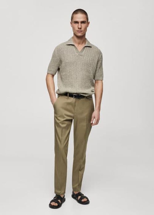 Slim fit lyocell pants khaki...