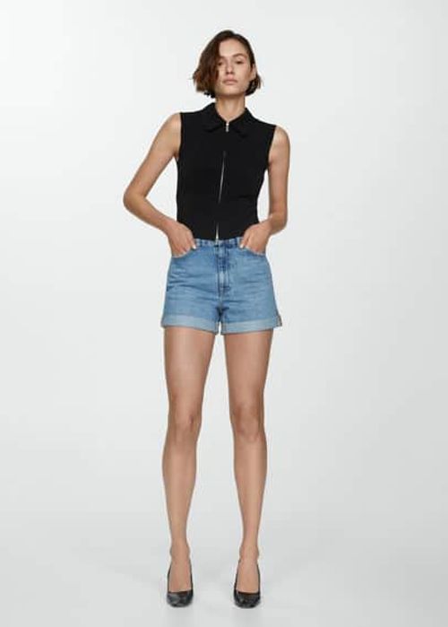 Mom-fit denim shorts medium...