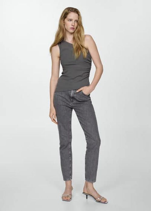 Slim cropped jeans open grey...