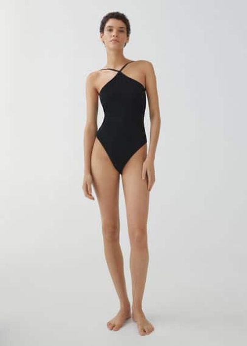 Halter neck swimsuit black -...