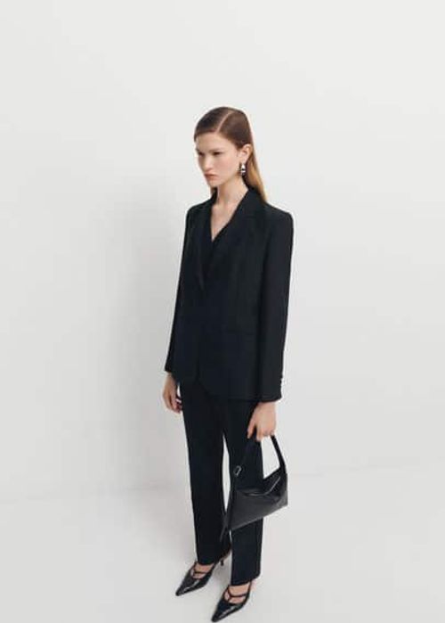 Wool suit blazer black -...