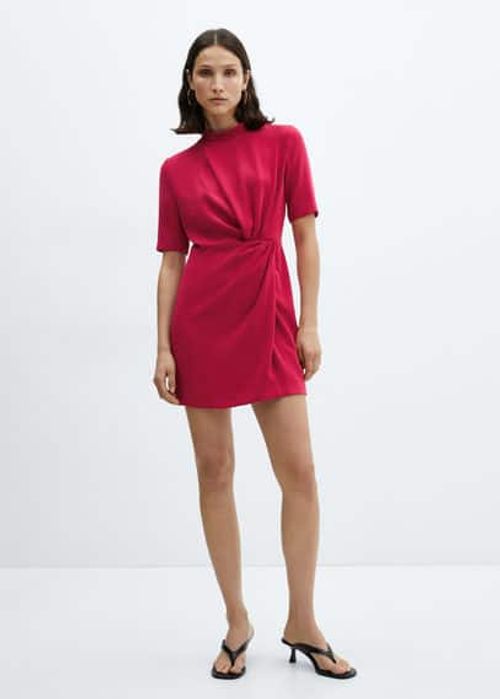 Draped detail dress fuchsia -...