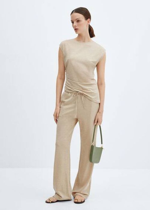 Wideleg trousers with elastic...