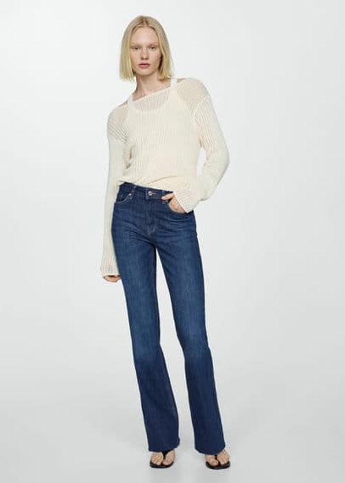 Medium-rise flared jeans dark...