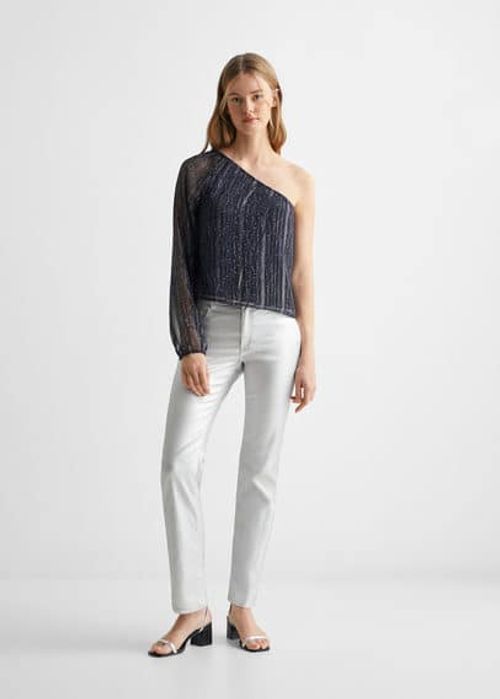 Asymmetrical lurex blouse...