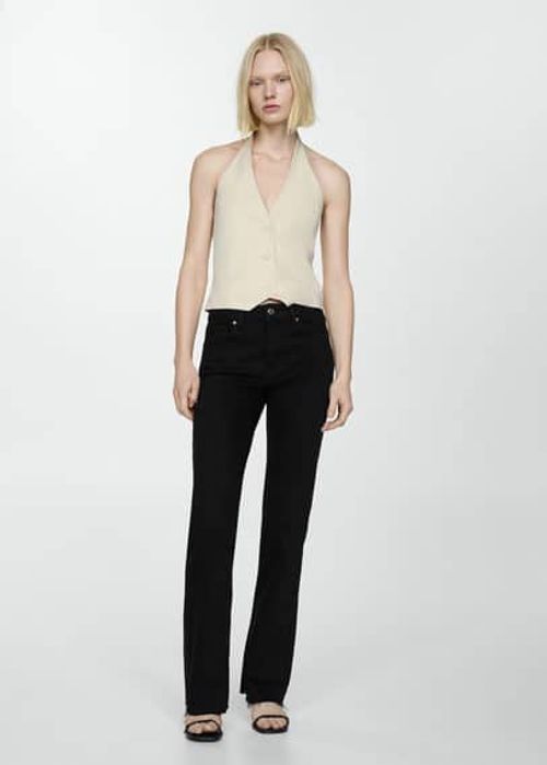 Medium-rise straight jeans...