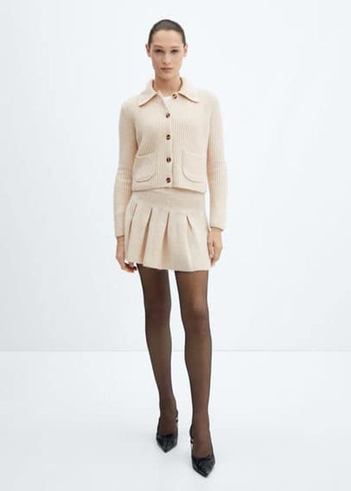 Knitted panel skirt sand -...