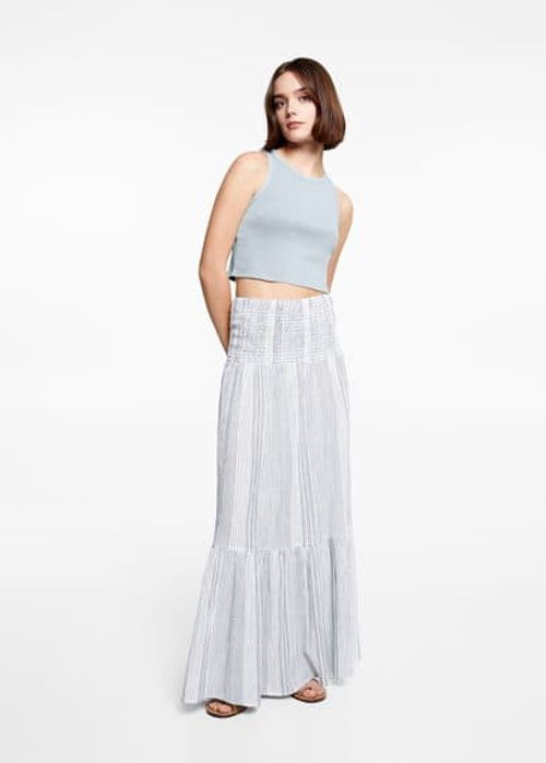 Cotton crop top sky blue -...