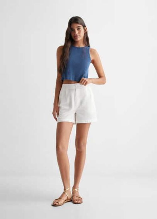 Cotton crop top night blue -...