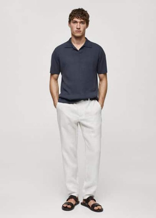 Fine knit cotton polo shirt...