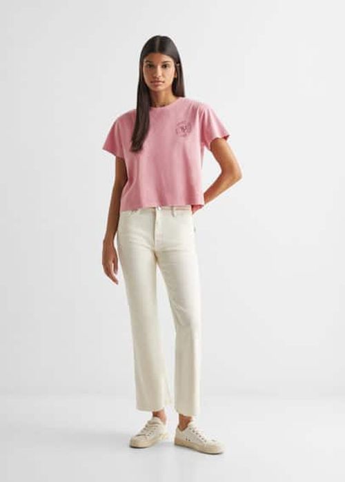 Printed cropped t-shirt pink...