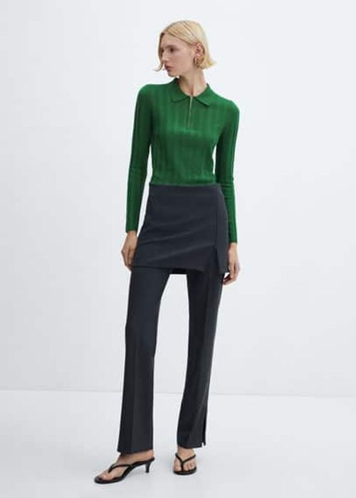 Zip neck jumper green - Woman...