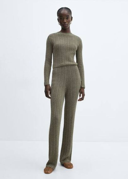 Straight knit lurex trousers...