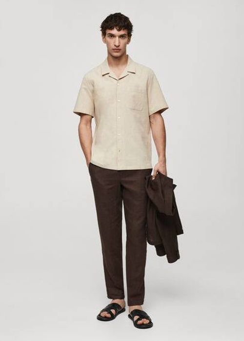 Linen shirt with bowling...