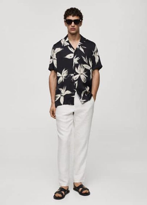 Regular-fit Hawaiian-print...