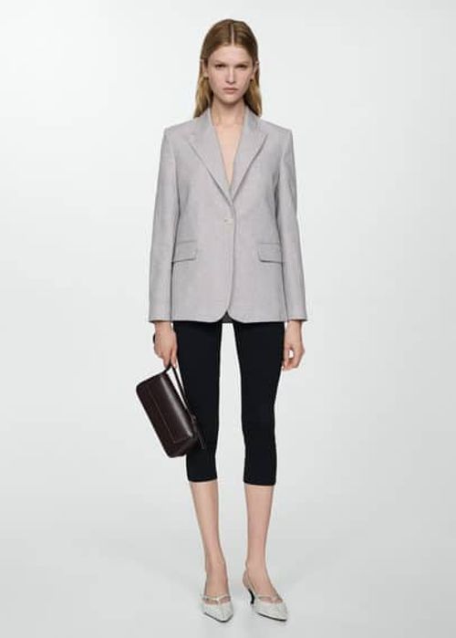 Houndstooth linen blazer...