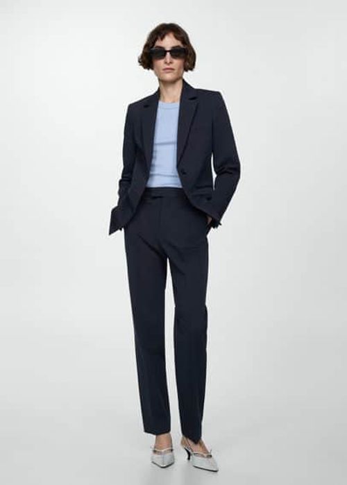 Straight suit trousers dark navy - Woman - 18 - MANGO, £35.99