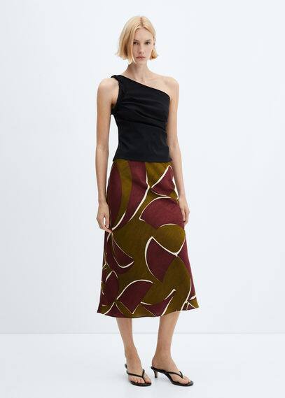 Burgundy High Slit Satin Midi Skirt – MODALIER