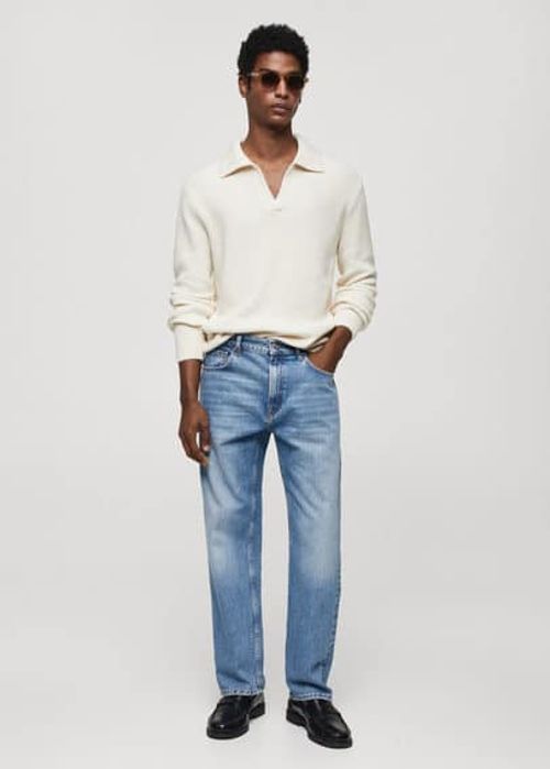 Regular fit medium wash jeans...