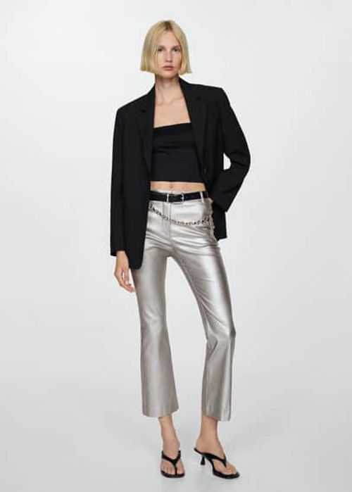 Metallic flared trousers...