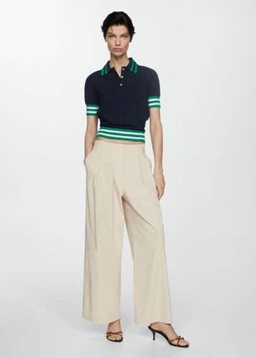 Wideleg pleated trousers...