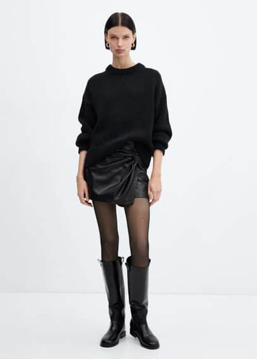 Leather-effect culottes black...