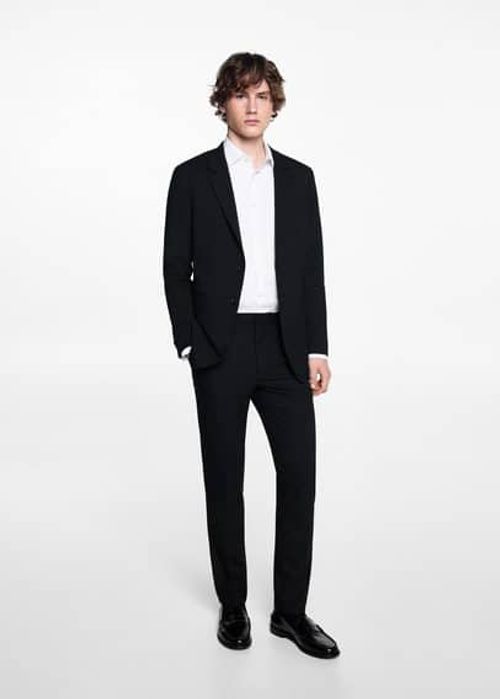 Slim-fit suit jacket black -...