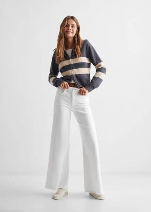 Wideleg mid-rise jeans white...