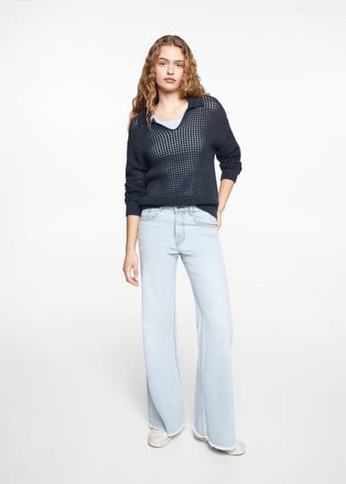 Wideleg mid-rise jeans light...