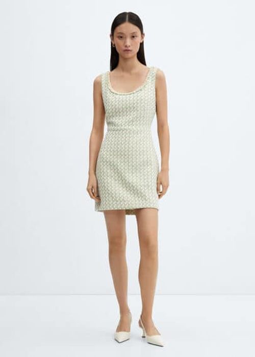 Stripped tweed dress pastel...