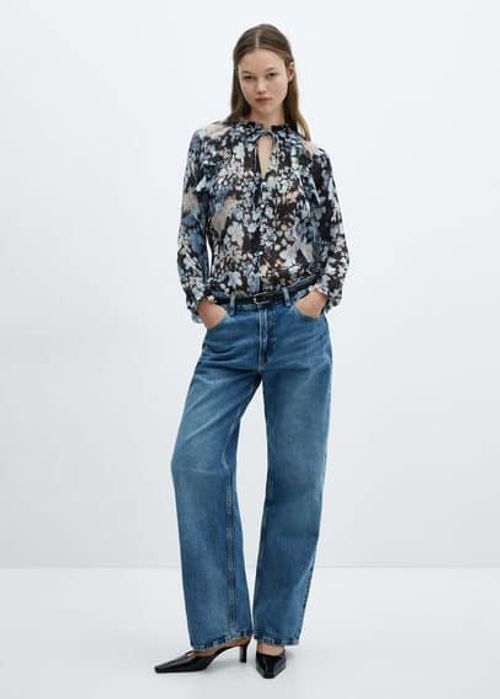 Floral-print flowy blouse...