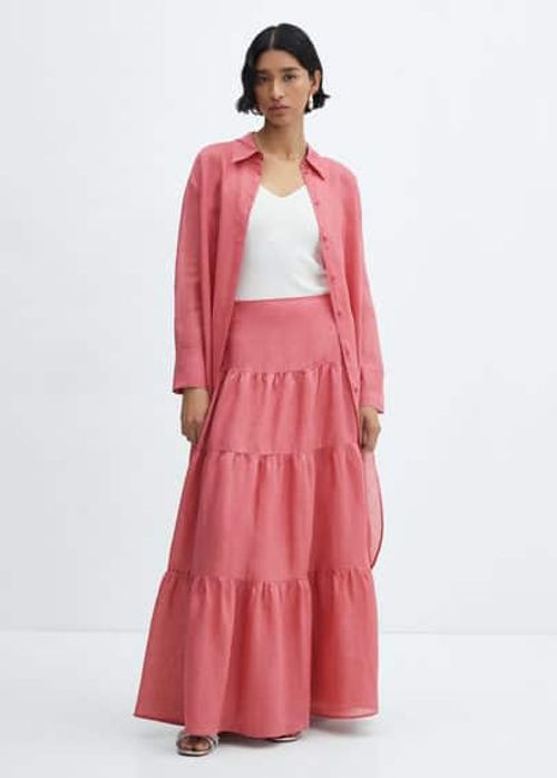 Ramie maxi-skirt bubblegum...