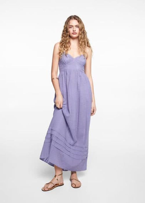 Maxi dress texture lilac -...