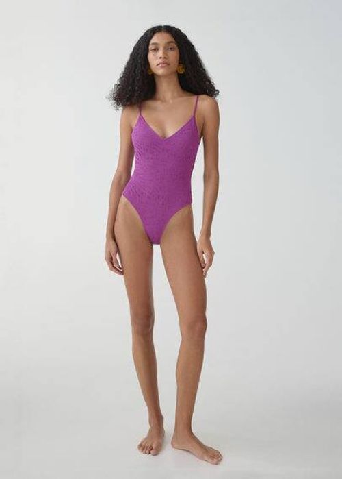 Textured swimsuit with...