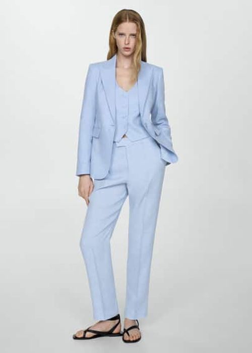 Blazer suit 100% linen sky...