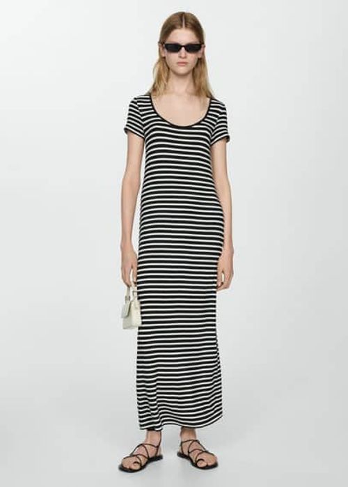 Short-sleeved striped dress...