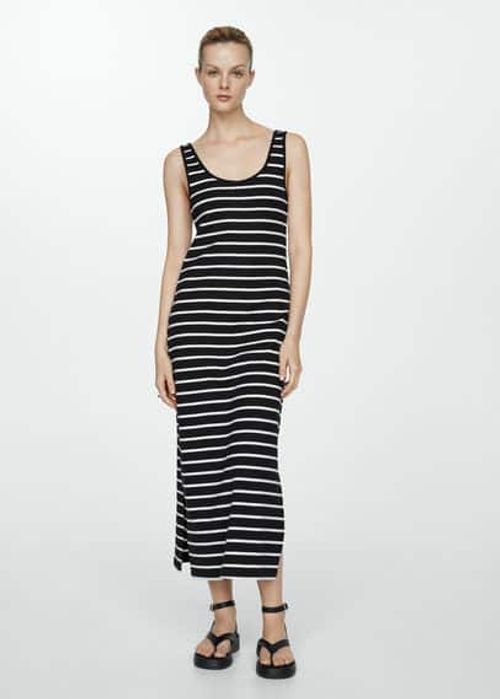 Cut-out striped dress black -...