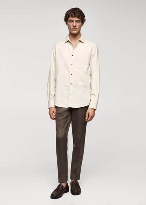 Brushed cotton twill shirt...