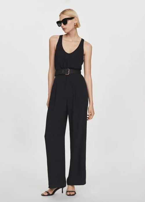 Belt long jumpsuit black -...