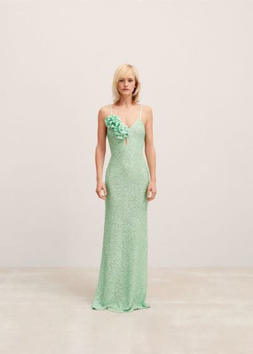 Sequined dress with flower...