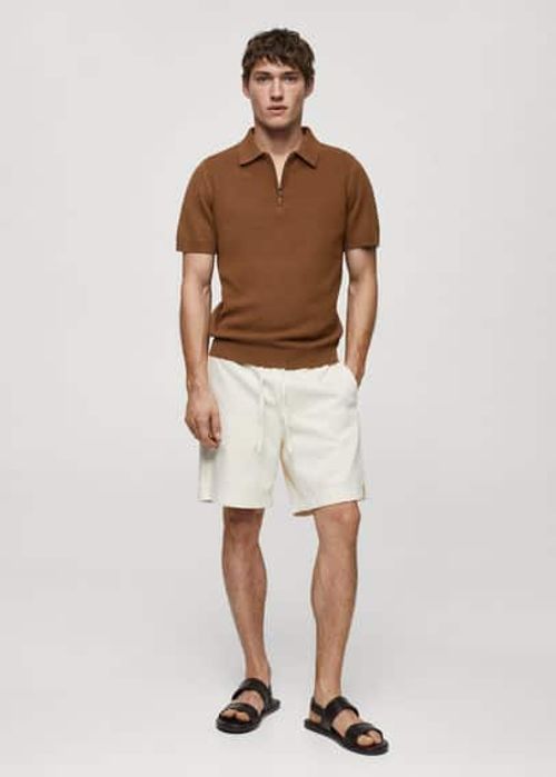 Cotton-knit polo shirt with...