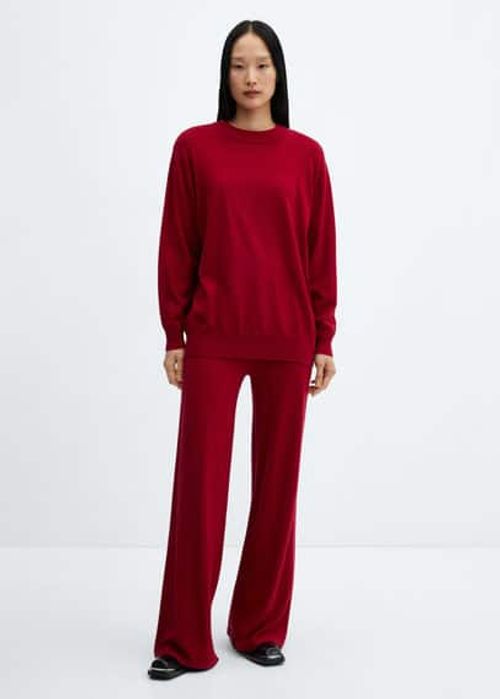 Knitted wideleg trousers red...