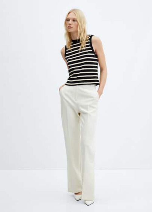 Striped cotton-blend top...