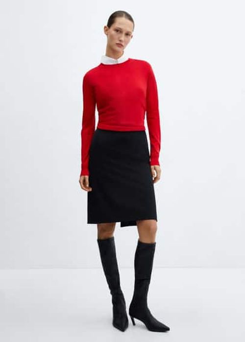 Roundneck knitted sweater red...