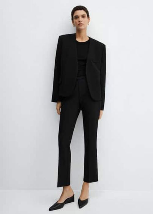 Padded shoulder blazer black...