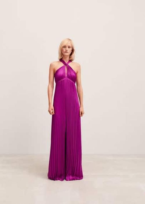 Halter-neck pleated dress...