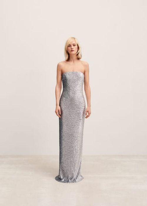 Strapless sequined dress...