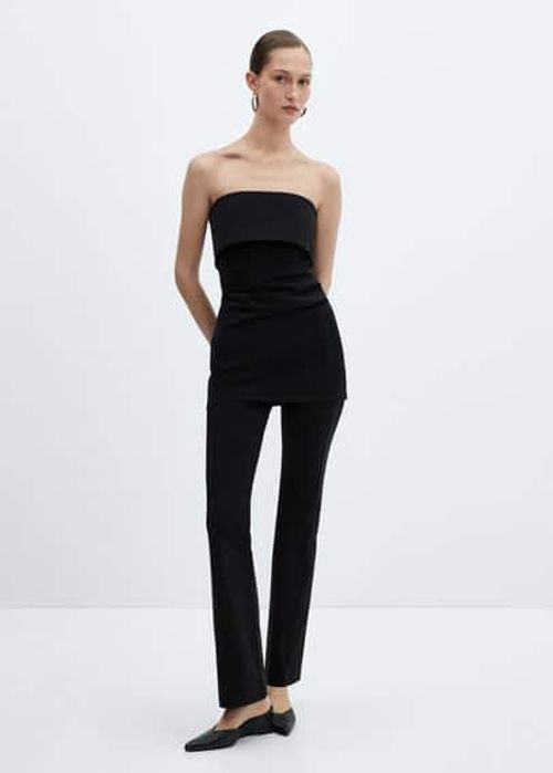 High-waist straight trousers...