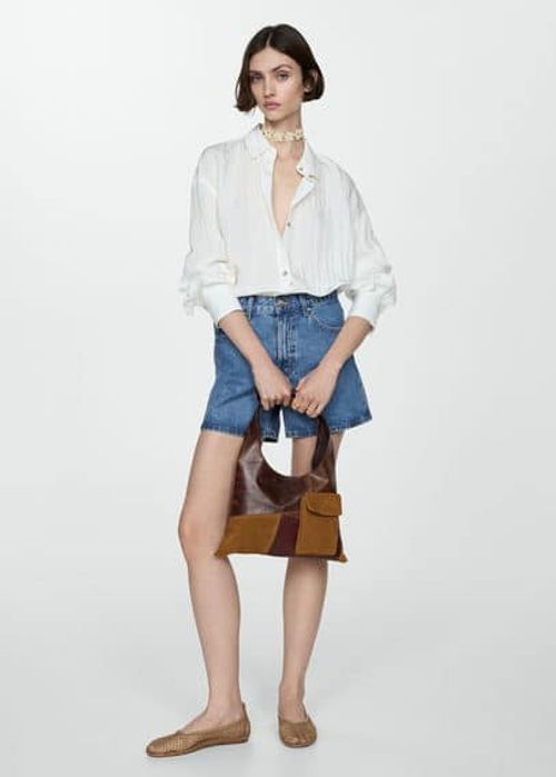 High-rise denim shorts medium...